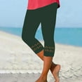thumbnail image 1 of Penkiiy Women's High-Waisted Summer Capri Leggings - Stretch Comfort, Slimming Pure Color, Versatile 7/8 Length 2XL Green, 1 of 4