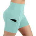 thumbnail image 1 of Penkiiy Women's High-Waisted Yoga Shorts with Pockets - Stretchy Workout Running Fitness Shorts for Women, 1 of 8