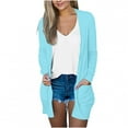 thumbnail image 1 of Penkiiy Women's Lightweight Open Front Cardigans Long Sleeve Casual Soft Drape Fall Cardigan with Pocket Sky Blue for 2XL, 1 of 5