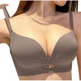 thumbnail image 1 of Penkiiy Women's No Steel Ring Backless Sexy Seamless Push-Up U-Shaped Beautiful Back Underwear Everyday Bras Coffee, 1 of 6