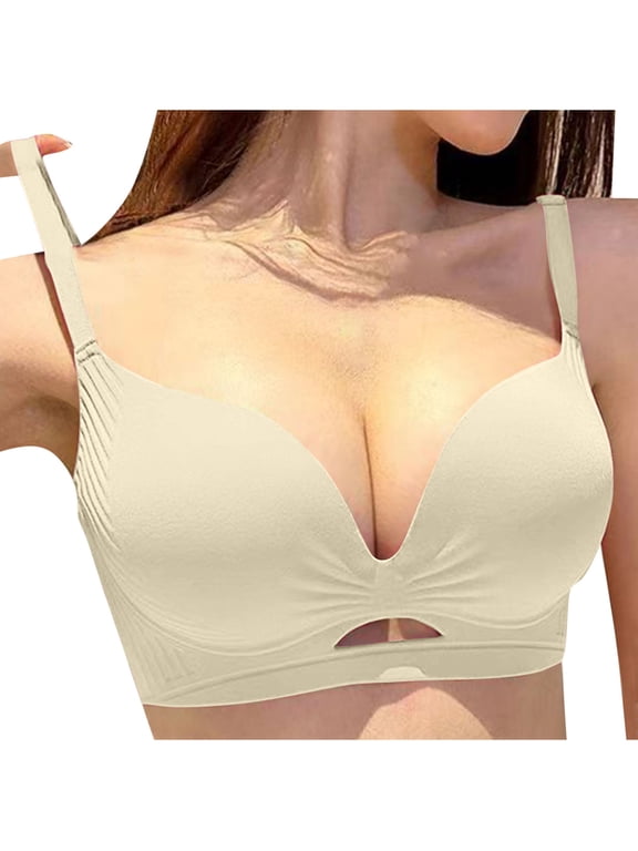 Women's No Steel Ring Backless Sexy Seamless Push-Up U-Shaped Beautiful Back Underwear Everyday Bras White