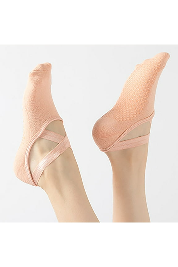 Women's Non-Slip Yoga Socks - Cotton Workout Grip Socks for Pilates, Dance & Fitness