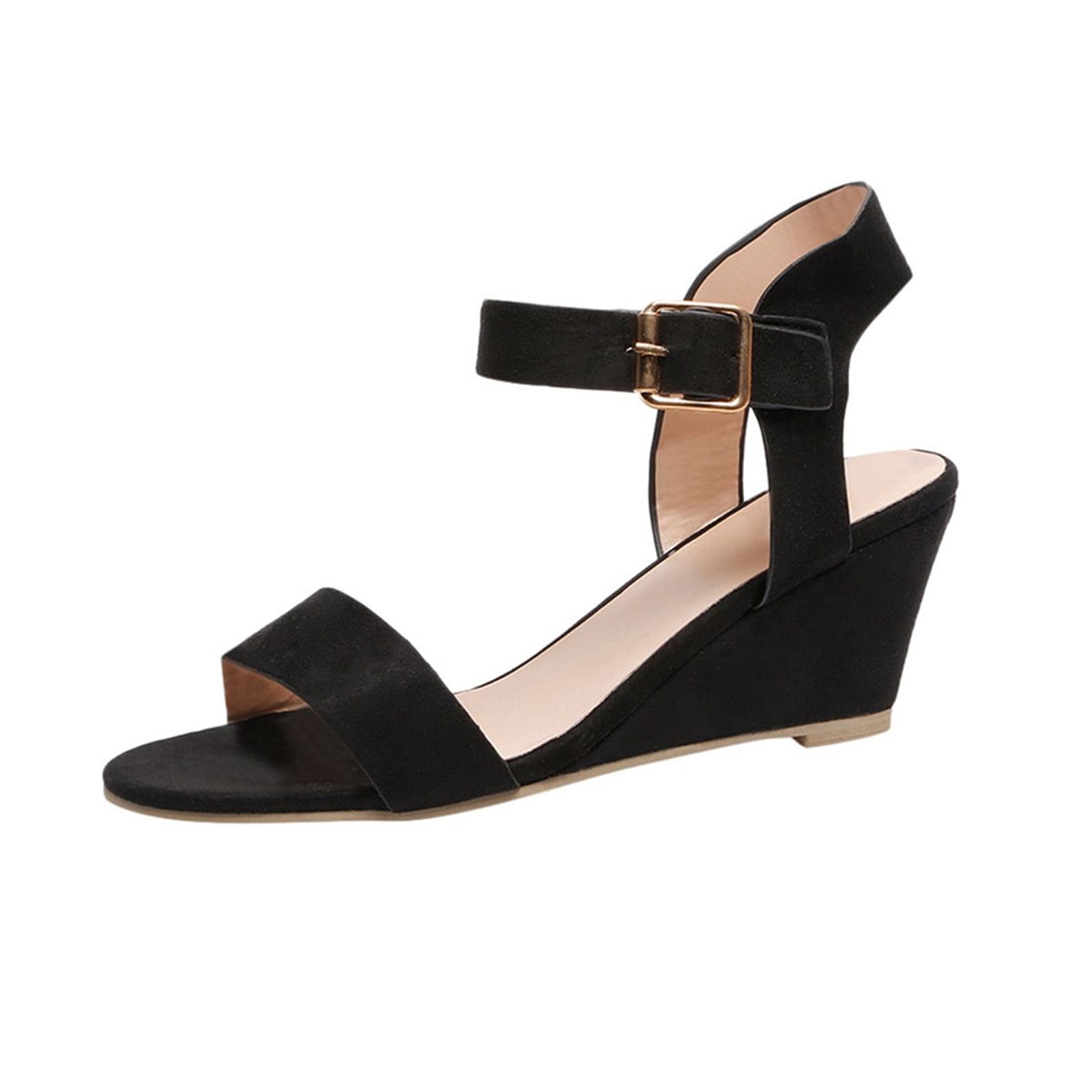 Penkiiy Women's Open Toe Buckle Ankle Strap Platform Wedge Penkiiy Women's Open Toe Buckle Ankle Strap Platform Wedge