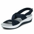 thumbnail image 1 of Penkiiy Women's Platform Espadrille Wedge Sandals Slingback Bowknot Open Toe Casual Summer Dress Shoes 35 Blue, 1 of 4