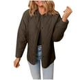 thumbnail image 1 of Penkiiy Women's Quilted Lightweight Jackets Casual Long Sleeve Button Down Puffer Coat with Pockets XL Brown, 1 of 9
