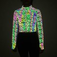 thumbnail image 1 of Penkiiy Women's Reflective Short Slim-fitt Zipper Top Long Sleeve Coat Long Sleeve Hoodless Casual jacket L Multicolor, 1 of 9