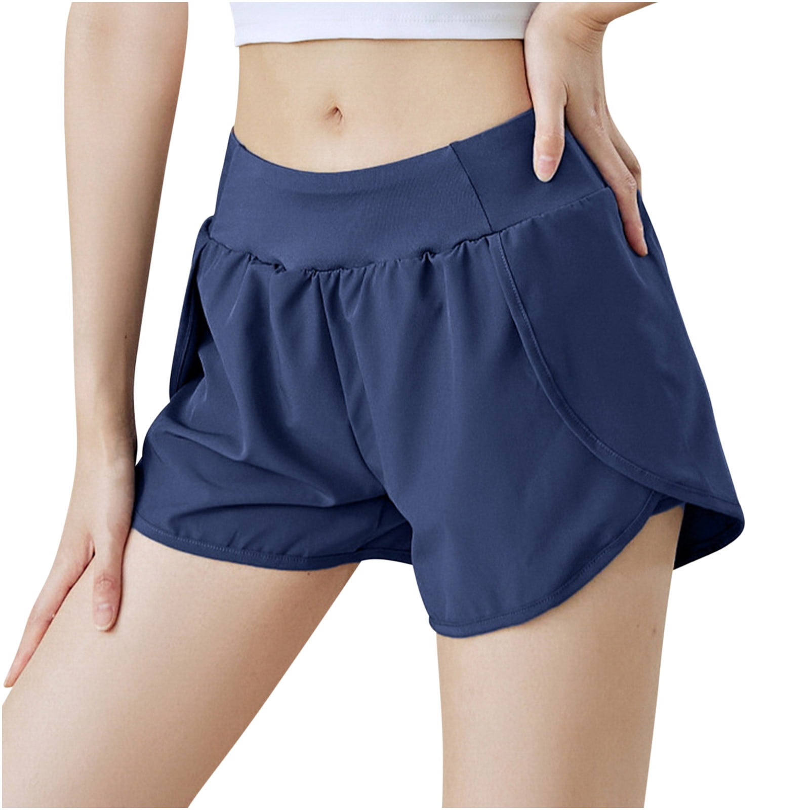 Penkiiy Women's Running Shorts Athletic Shorts Elastic Waisted Workout ...