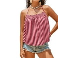 thumbnail image 1 of Penkiiy Women's Striped Halter Tank Top | Sleeveless Casual Summer Top | Trendy Fashion, Must-Have Wardrobe Essential L Pink, 1 of 5