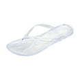 thumbnail image 1 of Penkiiy Women's Summer Crystal Jelly Color Flat Shoes Casual Beach Wearing Flip Flops 36 White, 1 of 6