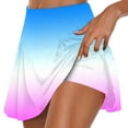 thumbnail image 1 of Penkiiy Women's Summer Pleated Tennis Skirts Athletic Stretchy Short Yoga Fake Two Piece Trouser Skirt Shorts M Sky Blue, 1 of 5