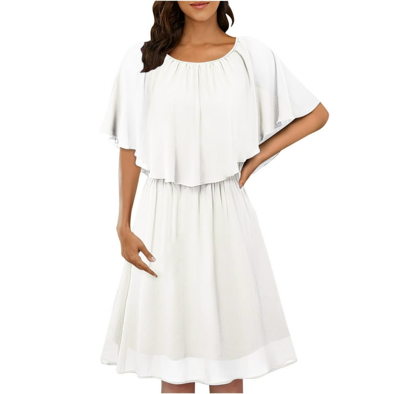 White summer dress knee length online