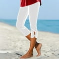 thumbnail image 1 of Penkiiy Women's Velvet Leggings Capri - Solid Breathable Hollow Out Design, Comfort Fit, 1 of 6