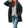 thumbnail image 1 of Penkiiy Women's Winter Single Breasted Long Wool Coat with Hood Casual Wool Blend Trench Coat Jacket XL Gray, 1 of 4