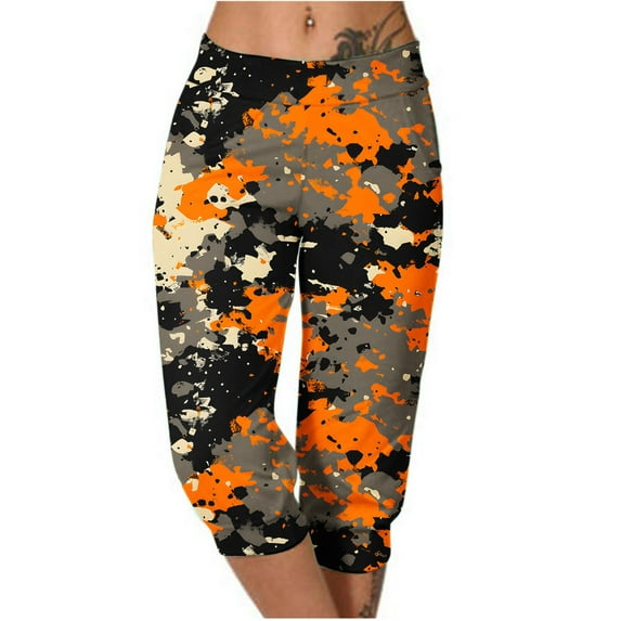 Penkiiy Women's Yoga Capris Camouflage Loose Soft Workout Pants Outdoor Sports Casual Pants With Pockets M Multicolor
