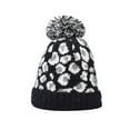 thumbnail image 1 of Penkiiy Womens Beanie with Pom Pom, Leopard Knit Beanie Hats for Women Winter and Fall, Fashionable Warm Winter Hats for Ladies Black, 1 of 3