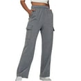 thumbnail image 1 of Penkiiy Womens Cargo Sweatpants Wide Leg Baggy Fleece High Waisted Sweats Pants Athletic Trousers with Pockets M Dark Gray, 1 of 4
