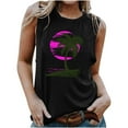 thumbnail image 1 of Penkiiy Womens Casual Loose Graphic Comfy Tank Tops Summer Basic T-Shirts Sleeveless Shirts Tunic Hawaiian Tops XL Black, 1 of 5