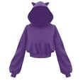 thumbnail image 1 of Penkiiy Womens Cat Ear Hoodie Sweatshirt Fall Long Sleeve Sweater Cat Cute Crop Top Hoodies Pullover Sweatshirts 2XL Purple, 1 of 5