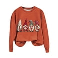 thumbnail image 1 of Penkiiy Womens Christmas Sweatshirts 2024 Cute Gnome Graphic Crewneck Pullover Casual Long Sleeve Tee Shirts Holiday Tops 2XL Orange, 1 of 5