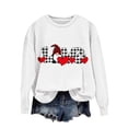 thumbnail image 1 of Penkiiy Womens Christmas Sweatshirts 2024 Cute Gnome Graphic Crewneck Pullover Casual Long Sleeve Tee Shirts Holiday Tops L White, 1 of 5