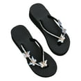 thumbnail image 1 of Penkiiy Womens Chunky High Platform Wedge Butterflys Flip-Flops Sandals Flip Flops for Women thong sandals Beach Sandal for Women 38 Blue, 1 of 9