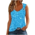 thumbnail image 1 of Penkiiy Womens Gradient Notched Neck Casual Tank Tops Novelty Sleeveless Shirts Funny Graphic Tee Vests XL Blue, 1 of 5