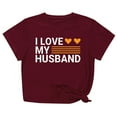 thumbnail image 1 of Penkiiy Womens I Love My Husband Tshirt Cute Relationship Married Tee Wine, 1 of 6