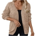thumbnail image 1 of Penkiiy Womens Loose Open Front Cardigan Long Sleeve Casual Lightweight Soft Knit Sweaters Coat with Pockets M Khaki, 1 of 1