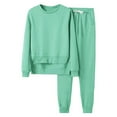 thumbnail image 1 of Penkiiy Womens Loose Oversized Pockets Solid Color Top Womens Long Sleeved Hoodie Plush Casual Set 3XL Mint Green, 1 of 4