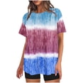 thumbnail image 1 of Penkiiy Womens Oversized Gradient T Shirts Summer Loose Fit Crewneck Short Sleeve Tops Casual Blouse Y2K Basic Graphic Tees 3XL Blue, 1 of 4