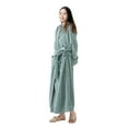 thumbnail image 1 of Penkiiy Womens Plush Soft Robe Warm Fleece Shawl Collar Bathrobe Fluffy Long Robes with Pockets Green, 1 of 3