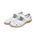 thumbnail image 1 of Penkiiy Womens Sandals Wedge Shoes: Comfortable Ankle Strap Closed Toe Summer Platform Sandals Casual Bohemia Gladiator Outdoor Wedges 36 White, 1 of 9
