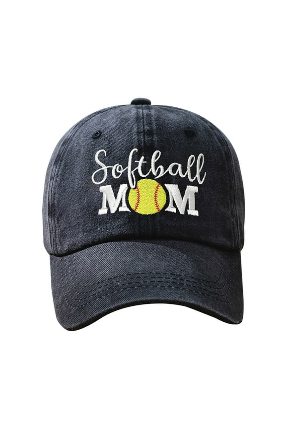 Womens Tennis Balls Caps Tennis Balls Softball Mom Hat Embroidery Adjustable Tennis Balls Cap Cute Sport Hats for Women Black