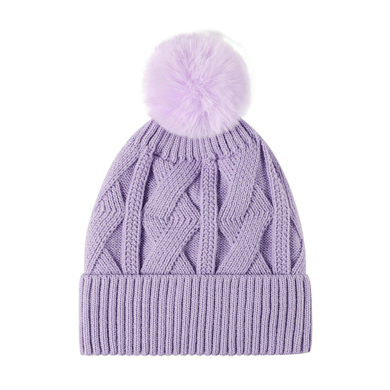 Penkiiy Womens Winter Thick Cable Knit Beanie Faux Fur Pom  display picture 1