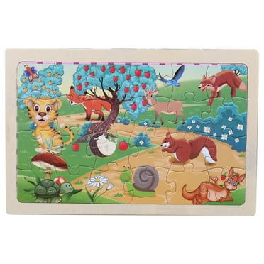 Penkiiy Wooden Animal Puzzles for Toddlers 1-3,24 Pieces Paper Puzzles for Kids Ages 3-5 4-6 4-8 3 4 5 6 3-4 Year Olds.Children Jigsaw Puzzles for Boys and Girls Educational Learning Toys and Gifts