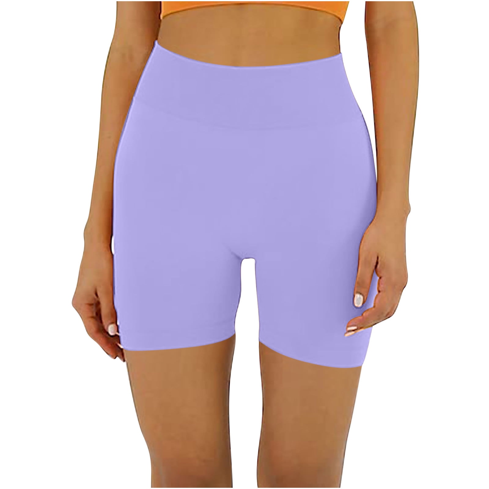 Penkiiy Yoga Shorts for Womens Women Solid Seamless Fitness Shorts High Waist Lifting Shorts