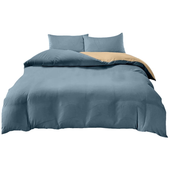 Penmahua 4 Piece Bedding Set Polyester Material For Bedroom 59.06X78.74 Inches Multicolor Sea Blue Milk Tea Double Sided Soft Sheet Set Quilt Cover And Pillowcases D