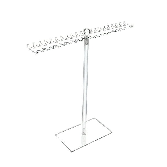Penmahua Acrylic Clear Necklace Organizer Stand 29.2X8.4X29.5Cm Rotating Jewelry Display Tree Hanger Rack With Hooks For Chain Bracelet
