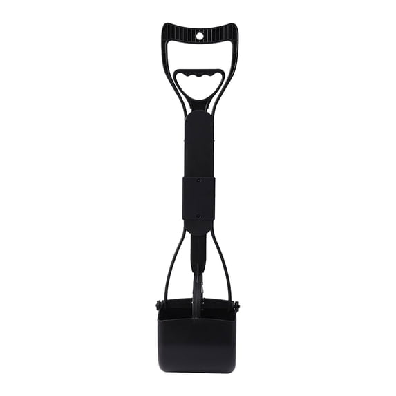Penmahua Black Foldable Dog Poop Waste Collector With Long Handle High Strength Abs Plastic Spring Loaded Shovel For Grass Gravel 17.71 Inches 1Pc Black
