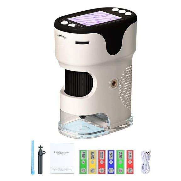 Penmahua Digital Microscope Portable With Hd Display 1000X Magnification Camera Video Recording For Science And Nature Study Toy White
