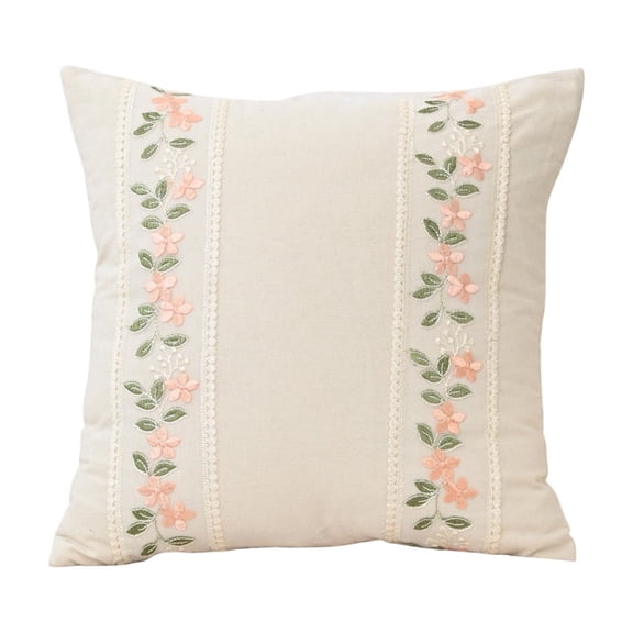 Penmahua Embroidered Rose Flower Pillowcase For Sofa Bed Head Lumbar Support Decorative Cover Multiple Patterns Available Washable Polyester Fabric Nylon Spandex Material Set Of 1