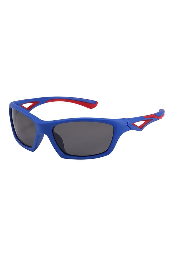 Kids Sports Polarized Sunglasses Tac Lens Full Frame Flexible Plastic Uv Protection For Outdoor In Blue Red Black Frame B