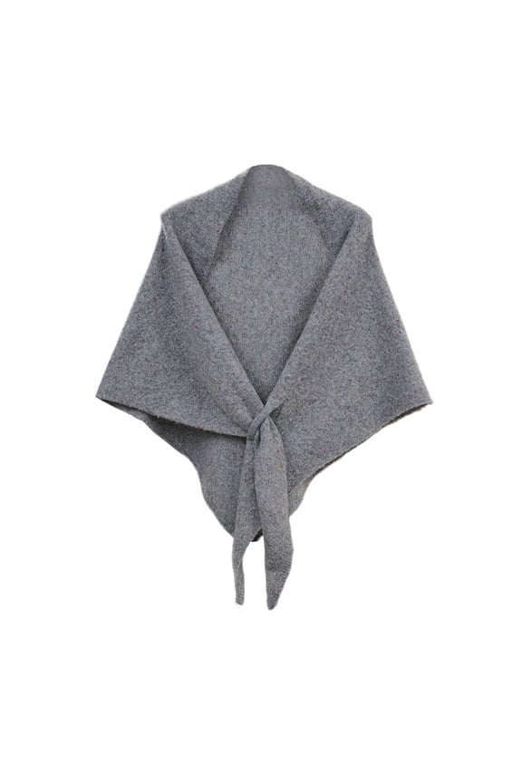 Knitted Triangle Scarf Wrap Shawl For Women Polyester Spandex Soft Lightweight Warm Gray One Size Free Size