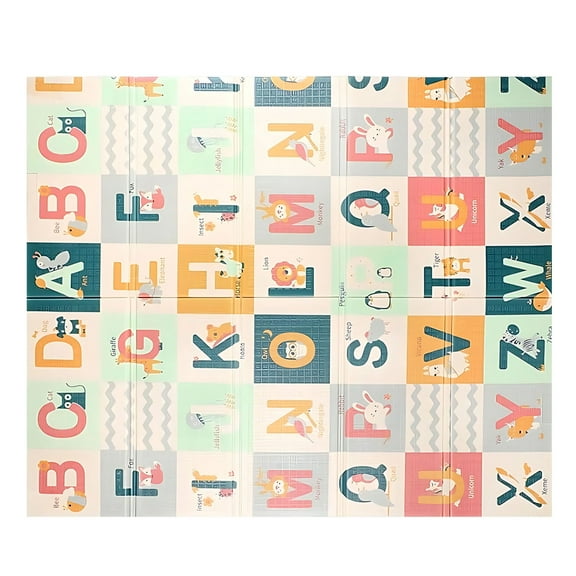 Penmahua Large Foam Play Mat Foldable Reversible Waterproof Non Toxic Crawling Mat For Babies With Letters Numbers Plastic Material 70.9X59.1 Inches