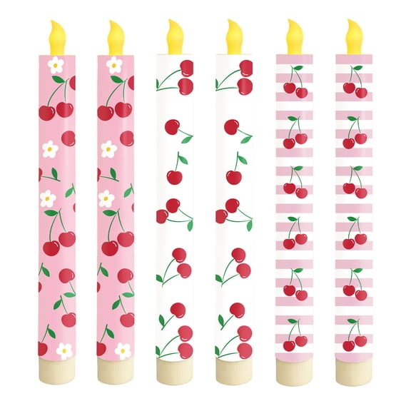 Penmahua Led Candle Lamp Remote Control Fake Wax Tearing Stem Candle Plastic Flameless Timer B For Party 6 Pack