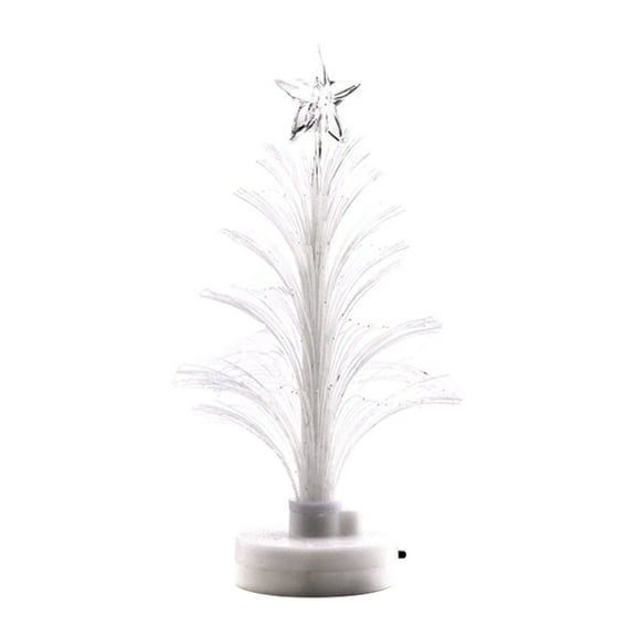 Penmahua Led Color Changing Mini Christmas Tree 4.7 Inches Tall With Fiber Optic Lights For Table Party Decor Holiday Home Decoration