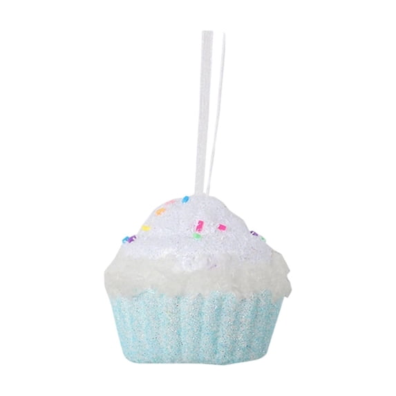 Penmahua Macaron Color Series Ice Cream Mini Cake Donut Christmas Tree Hanging Ornament Foam Material 2.95X2.36X2.36 Inches Light Blue Color 1 Piece Decoration Pendant Light Blue