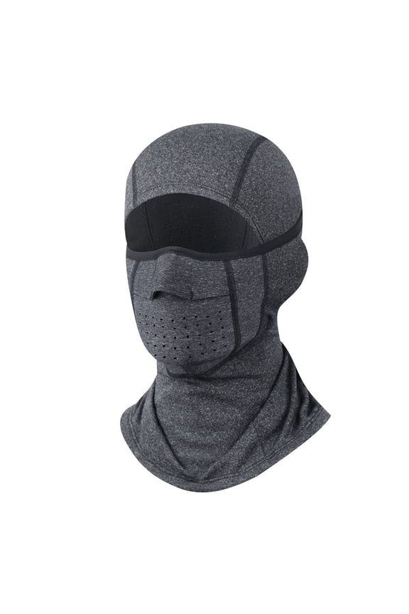 Men Outdoor Cycling Balaclava Face Mask Windproof Sports Headscarf Helmet Liner Sun Protection Hood Dark Gray Nylon Spandex Free Size