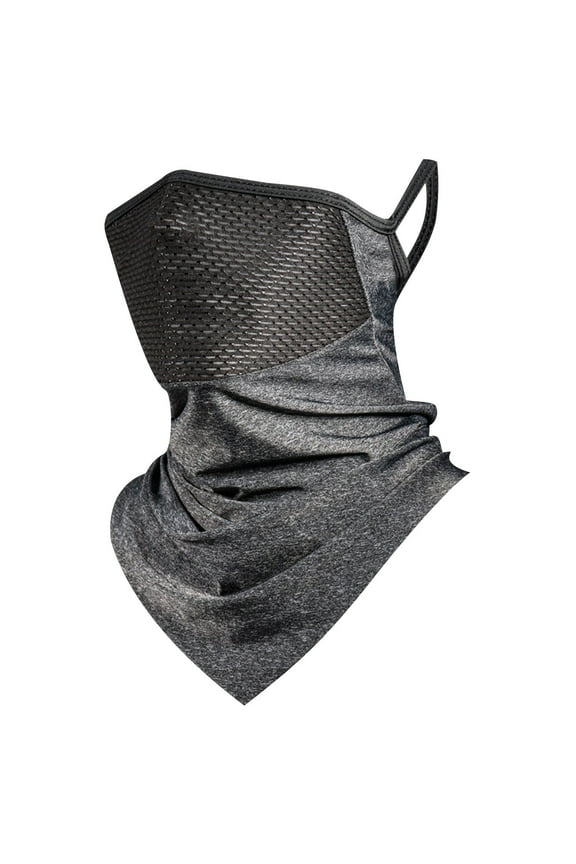 Men Outdoor Cycling Balaclava Face Mask Windproof Sports Headscarf Helmet Liner Sun Protection Hood Dark Gray Nylon Spandex Free Size