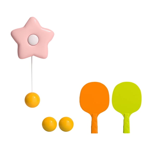 Penmahua Pink Automatic Retractable Table Tennis Trainer Toy With Suspension Base And Paddle For Home Practice Plastic Construction Pink